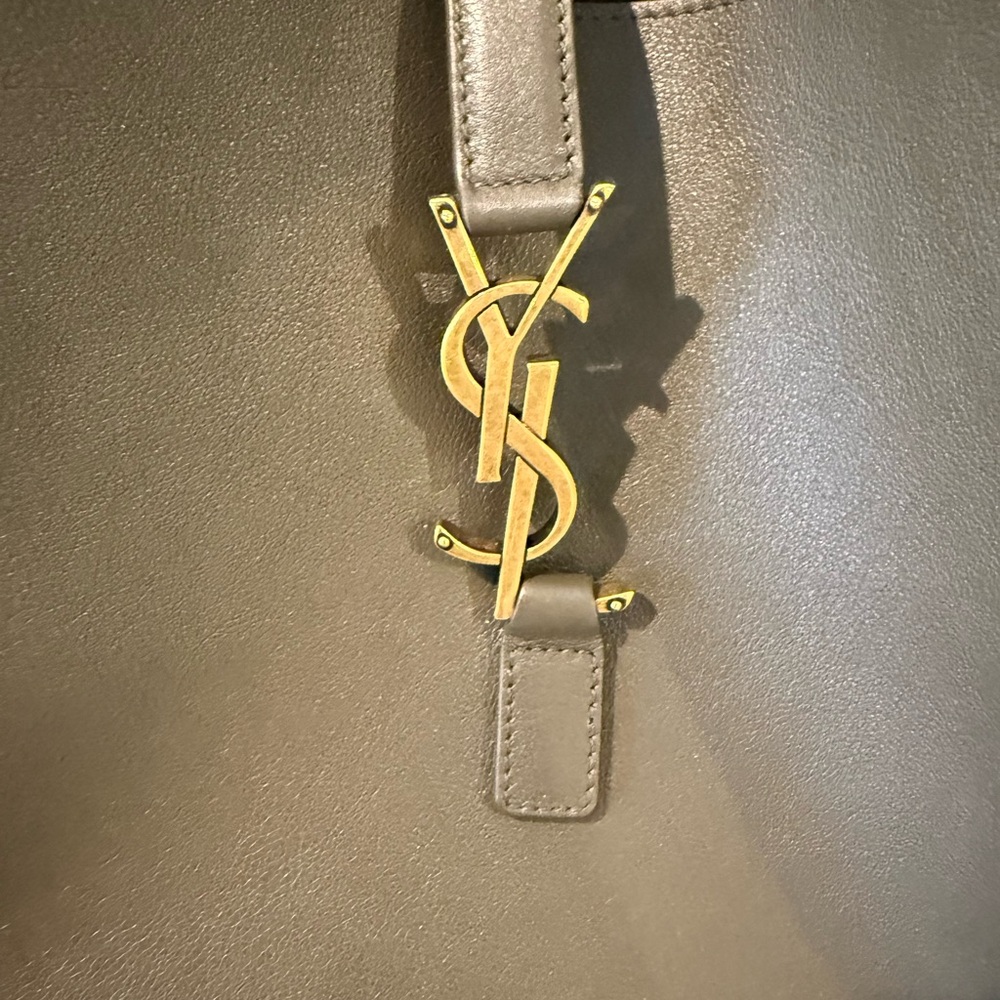 Saint Laurent Taupe Shoulder Bag with Gold Accent - Picture 9 of 11